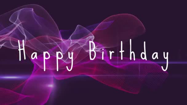 スローガン紫色の背景をスキャン 誕生日おめでとう — ストック動画