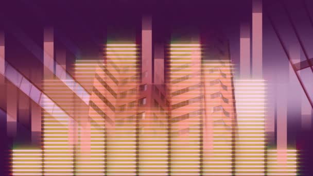 Muziek Equalizer Retro Disco Abstracte Paarse Achtergrond — Stockvideo