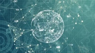 Veri bağlantıları ve yeşil bir arka plana dayanır bağlı Dünya Dijital bileşik