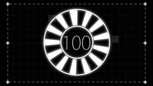 Digital Animation Fast Countdown 100 Target Black Background — Stock Video