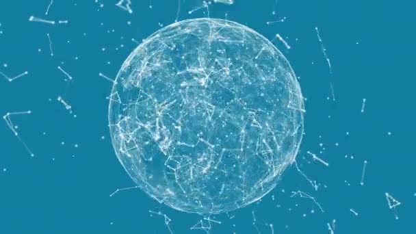 Composite Numérique Globe Entouré Connexions Données Avec Dessus Cercle Clignotant — Video