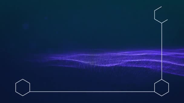 Composto Digital Ondulação Roxa Onda Sonora Abstrata Quadro Fundo Azul — Vídeo de Stock