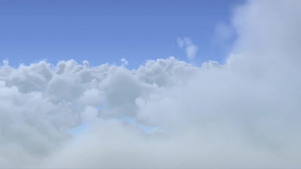 Elindult Kilátás Digitális Felhők Mozgó Egy Felhős Kék Háttér — Stock videók