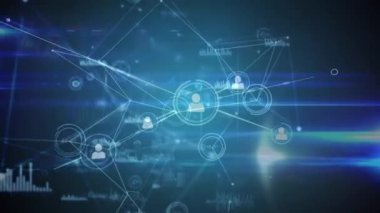 İllüstrasyon mavi arka plan ağ arabiriminin