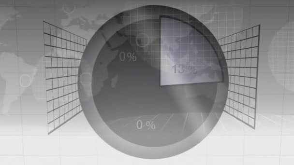 Animáció Áll Grid Arcok Forgó Digitális Háttérben Diagram Terhelési Jellel — Stock videók