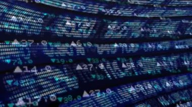 Borsa veri karanlık bir arka plan ile dijital ekranda dijital animasyon