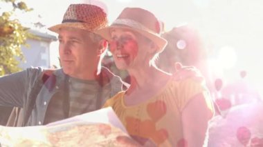 Haritanın dijital illüstrasyon karşı bakarak çift dijital bileşik