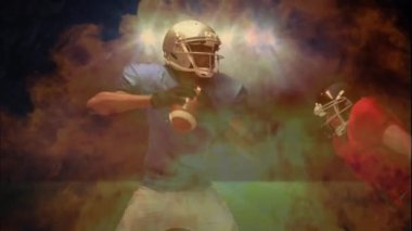 Başka bir mücadele Kafkas oyun kurucu dijital bileşik Afrikalı-Amerikalı oyun kurucu ateş ve arka planda Stadyumu