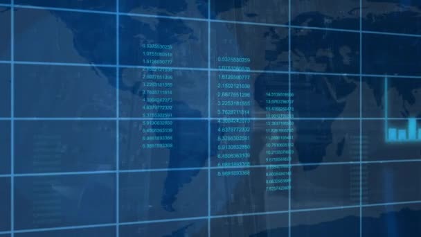 Composite numérique de codes binaires sur carte numérique bleue avec carte de la terre en arrière-plan 