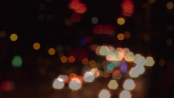 Bokeh Strada Trafficata Notte — Video Stock