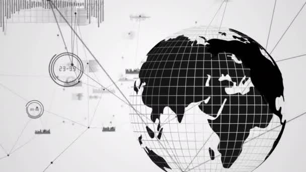 Иллюстрация Земли Белом Фоне — стоковое видео