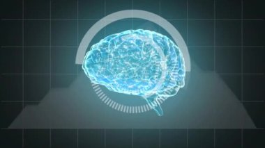 mavi arka plan karşı insan beyni 3D çizimi