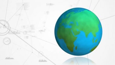 Toprak geometrik çizgileri çizimi karşı iplik dijital animasyon