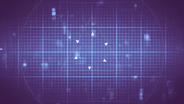 デジタル合成のデジタル心電図ハートビートのイラストに対する幾何学的な図形を生成 — ストック動画