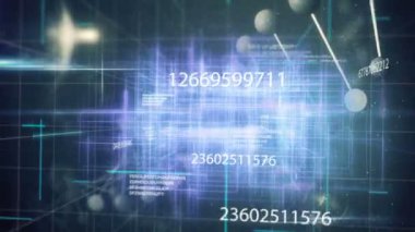 Animasyon dijital ağ kod atom molekülleri arka plan üzerinde kaydırma