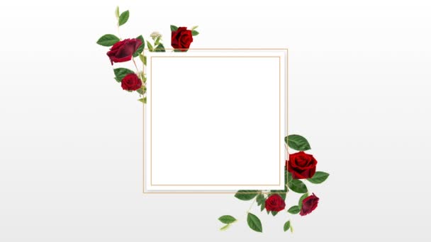 Cyfrowo Generowane Granica Trzech Różnych Rodzajów Piękne Kwiaty Jadąc Ekranu — Wideo stockowe