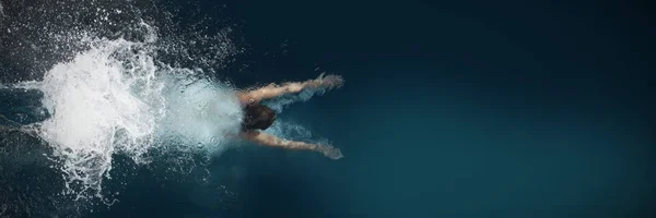 View Diving Person Pool — Stock Photo, Image