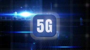 5g düğmesini animasyon dijital kod ve ekran hareketli genelinde gösterilmeden grafikler ile dijital bileşik