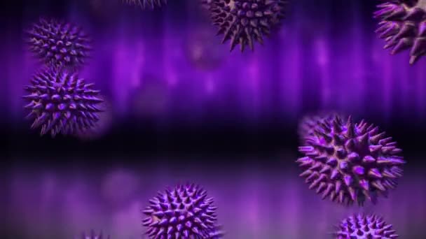 Digital Composite Purple Colored Bacterial Moving Dark Background — Stock Video