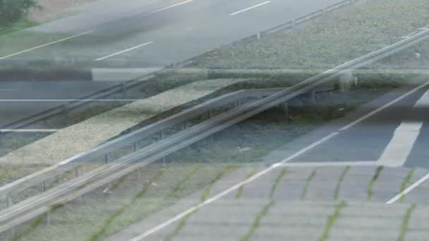 Digitaler Verbund Von Hochgeschwindigkeitsvideos Von Autos Straßenverkehr — Stockvideo