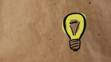 Dijital görüntü ampul karton kağıt üzerine çizilmiş olması sürecinde oluşturulan.