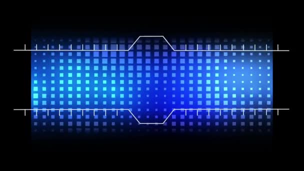 蓝色迪斯科背景上的数字框架打开的数字动画 — 图库视频影像