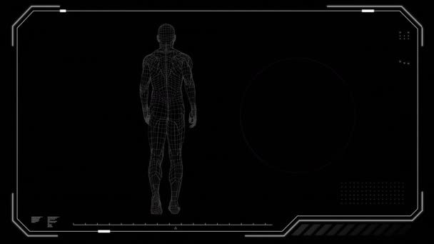 Vue Arrière Être Humain Généré Numériquement Analysée Tout Éloignant Sur — Video