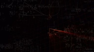 Matematiksel formüller karşı koyu arka plan hareketli dijital animasyon