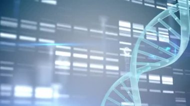 Beyaz ışık efektleri karşı ikili kodları ile Dna sarmalı eğirme dijital animasyon