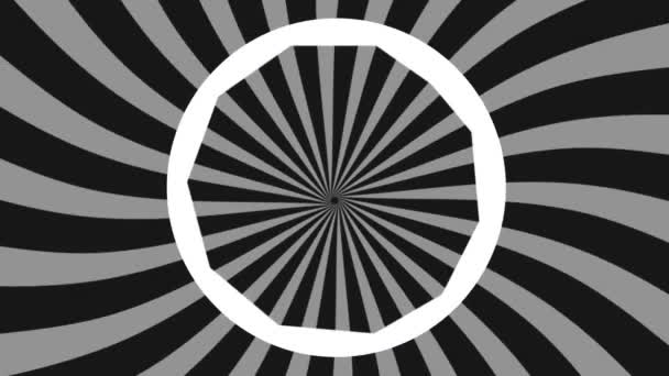Animación Digital Círculo Con Espiral Hipnótica Sobre Fondo — Vídeos de Stock
