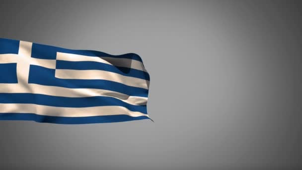 Animación Digital Bandera Nacional Grecia Flotando Fondo Pantalla Gris — Vídeos de Stock