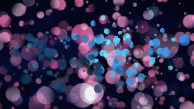 Siyah arka planda pembe ve mavi bokey efektinin dijital animasyonu