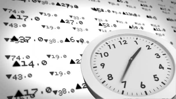 Animé Numériquement Horloge Bourse Sur Fond Blanc — Video