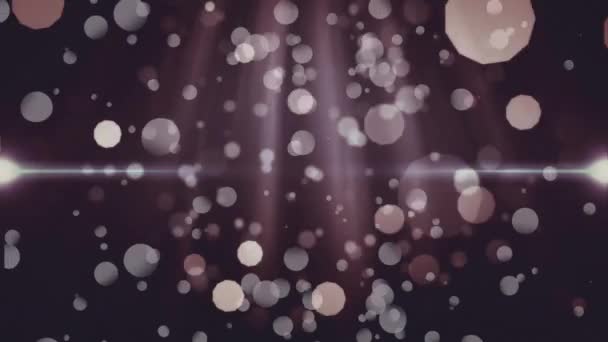 气泡移动的数字组合 两个巨大的闪亮泡沫在视频的中心交叉 背景上有发光的光线 — 图库视频影像