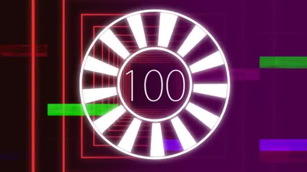 Composite Numérique Chargement 100 Cercle Une Buse Télévision Colorée Derrière — Video