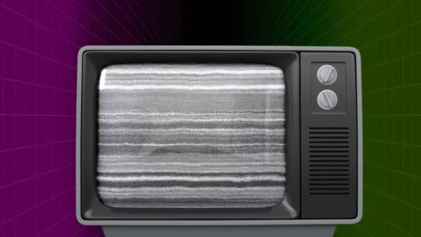Composite Numérique Télévision Rétro Montrant Emoji Heureux — Video