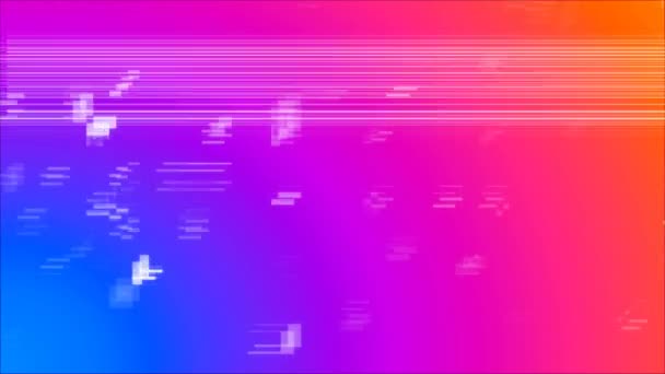 数字合成的虚拟复古轰鸣声在五颜六色的背景 — 图库视频影像