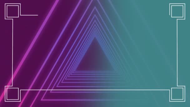 三角形のネオンのデジタル生成アニメーション — ストック動画