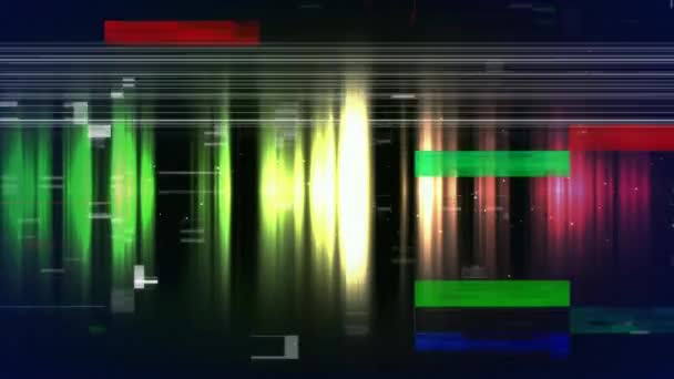 Cyfrowo Animowany Linii Kolorowe Efekty Świetlne Kodowany Czarnym Tle — Wideo stockowe