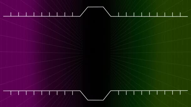 数字合成的渐变线出现在视频的中心 并在黑暗的背景上上升 — 图库视频影像