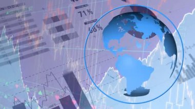 Finansal verilere karşı dönen dünyanın dijital animasyonları