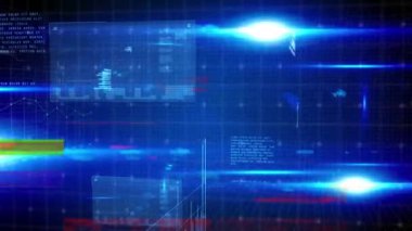 Mavi bilgisayar analizi renkli şifreli etkisi karşı dijital animasyon
