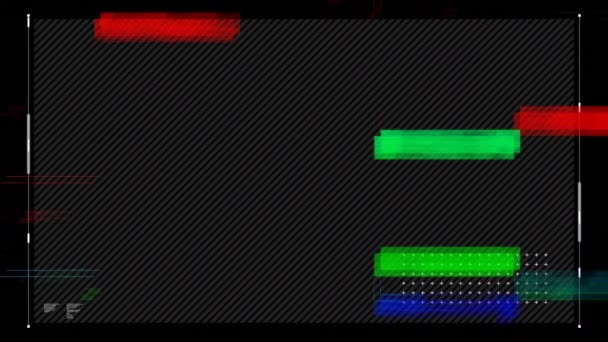 Animación Digital Codificada Colores Sobre Fondo Negro — Vídeos de Stock