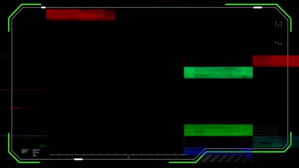 Animado Digitalmente Marco Con Colorido Efecto Revuelto Contra Fondo Negro — Vídeo de stock