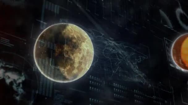 Digitalt Animerat Sol System Med Sun Och Planet Som Flyttningen — Stockvideo