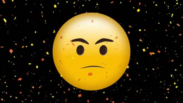 Digitally Animated Yellow Angry Emoji Confetti Black Background Seems  Disagree — Stock Video © vectorfusionart #253897330