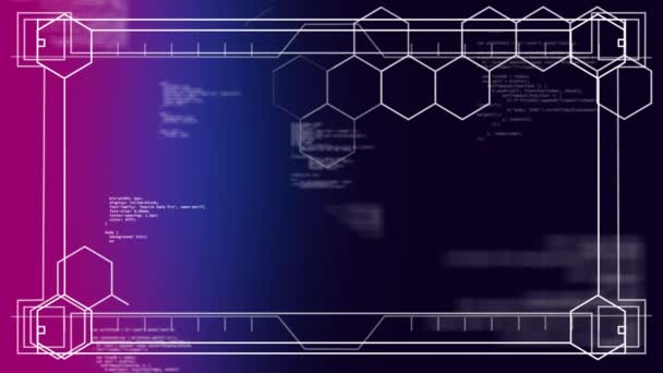 Animação Digital Hexágono Formando Colmeia Fundo Escuro — Vídeo de Stock