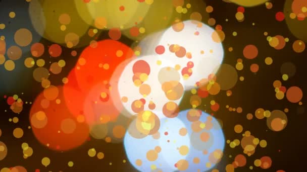 Animación Digital Colorido Efecto Bokeh Parpadeante Contra Fondo Negro — Vídeo de stock