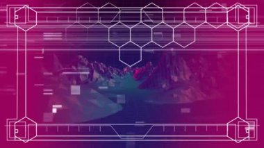 Desen dijital olarak yaratılan animasyon 3d pembe süzgeçle kayalar