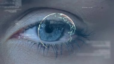 Kafkas kadın göz göz kırpıyor sanal topu ile dijital animasyon